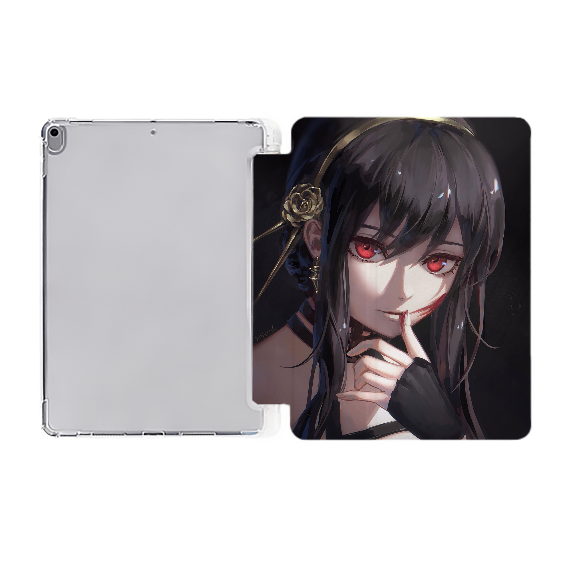 （画像用） SPY×FAMILY间谍家家酒 IPad ケース ペン収納付き 三つ折りスタンド PUレザー×シリコン 対応機種9.5/10.5/10.9インチ